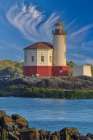 USA, Oregon, Bandon. Coquille River Lighthouse along the Pacific Coastline Art Print